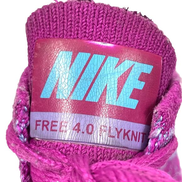 Nike Free 4.0 Flyknit - Women's Sz 7 - Fuchsia Flash Clearwater Shoes 631050-501 - Picture 8 of 12
